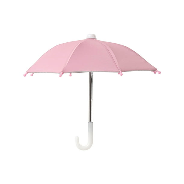 Mini paraguas-solar para móvil | UPF 50+ Protección UV | Poliéster duradero, armazón metálico, soporte para ventosa | 27 cm de diámetro | Soporte Mono, Escudo de Lluvia y Sol | Accesorio único de