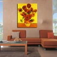 thumbnail image 2 of Vincent Van Gogh Painting Van Gogh Still Life Vase with Fifteen Sunflowers 3 Canvas Wall Art, 2 of 7