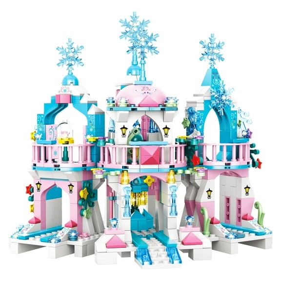 Friends Frozen Castle Building Kit Princess Magical Ice Palace, for Girls Ages 6-12 (552 Pieces)