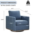 thumbnail image 3 of Lovableguy Modern Swivel Accent Chair,360 Degree Upholstered Barrel Chair Armchair,Comfy Single Sofa for Living Room Bedroom Nursery,Chenille,Blue, 3 of 9