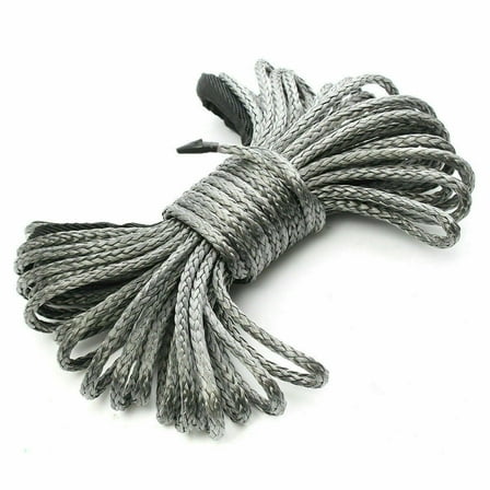 LineYDI Synthetic Winch, 1/4" x 50 feet Gray High Molecular Weight Polyethylene Rope