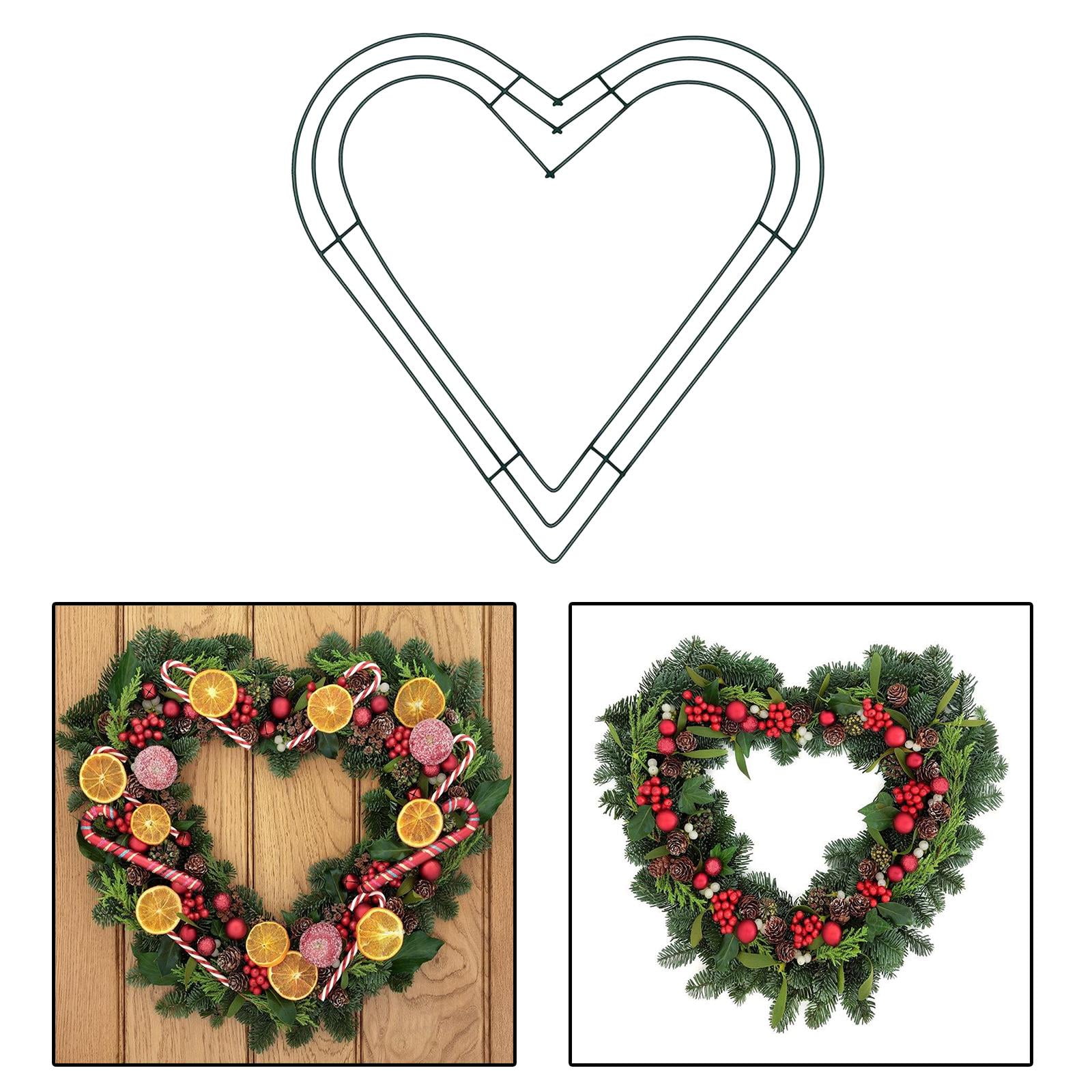 Heart Shaped Wire Floral Wreath Frame DIY for Christmas