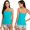 thumbnail image 3 of Women's Camisole with Built in Bra Adjustable Strap Cotton Square Neck Tank Top, 3 of 6