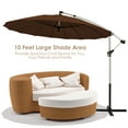 thumbnail image 4 of Gymax 10FT Patio Offset Hanging Umbrella Cantilever Umbrella w/ Tilt Adjustment Tan, 4 of 10