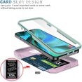 thumbnail image 4 of iPhone 13 Pro Max 5G Case with Slide Camera Cover Military Grade Heavy Duty Shockproof Three-Layer Case with 360° Ring Stand for iPhone 13 Pro Max 6.7"-Green/Pink, 4 of 16