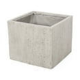 thumbnail image 4 of Noble House Ella Outdoor Modern Large Cast Stone Square Planter in White, 4 of 8