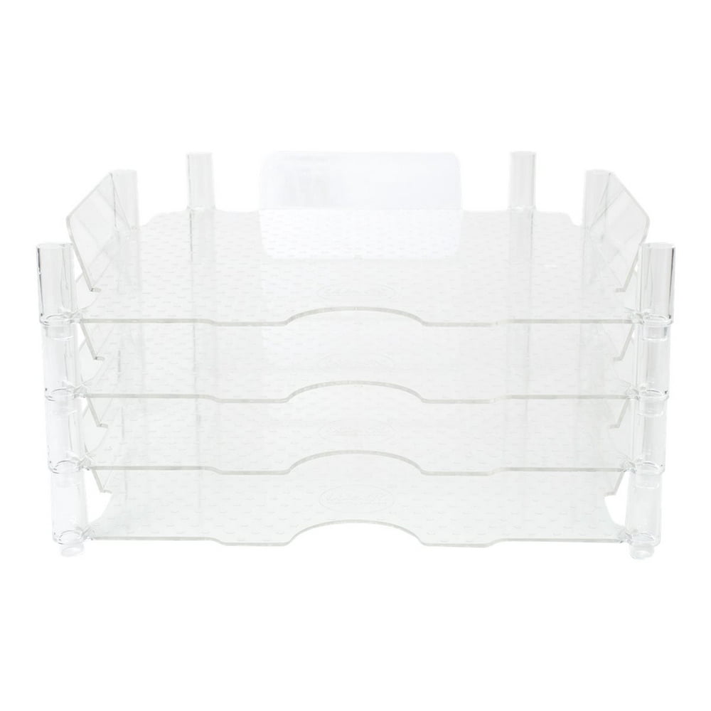 Stackable Acrylic Paper Trays, 12" x 12", 4pk, Clear