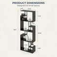 thumbnail image 6 of Manxile 4-Tier S-Shaped Bookshelf  Geometric Wooden Bookcase  for Living Room Home Office, Black, 6 of 6