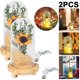 thumbnail image 1 of Lámpara Decorativa para Mesita Noche Cúpula Cristal Flores Secas Banquete Girasol 2 Uds. Color Amarillo, 1 of 9