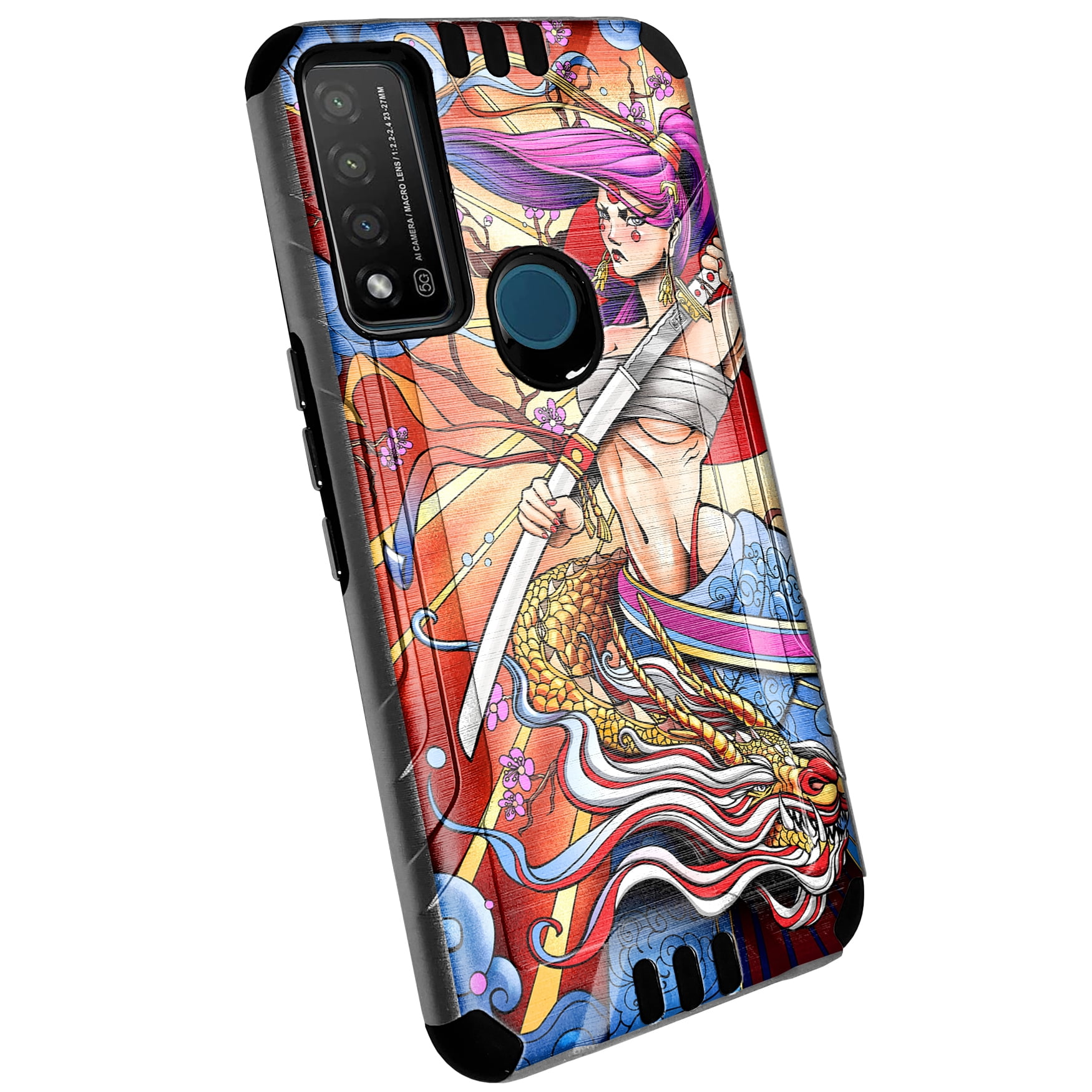 Dalux Silver Combat Phone Case Compatible With Tcl 4x 5g Tcl A 5g T601dl 22 Katana Girl Walmart Com
