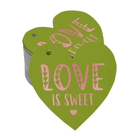 Inkdotpot Rose Gold Foil Paper Hang Tags Love Is Sweet Wedding Favor Tags 100 Pieces