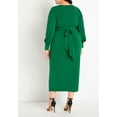 thumbnail image 3 of ELOQUII Women's Plus Size Cross Front Midi Dress, 3 of 4