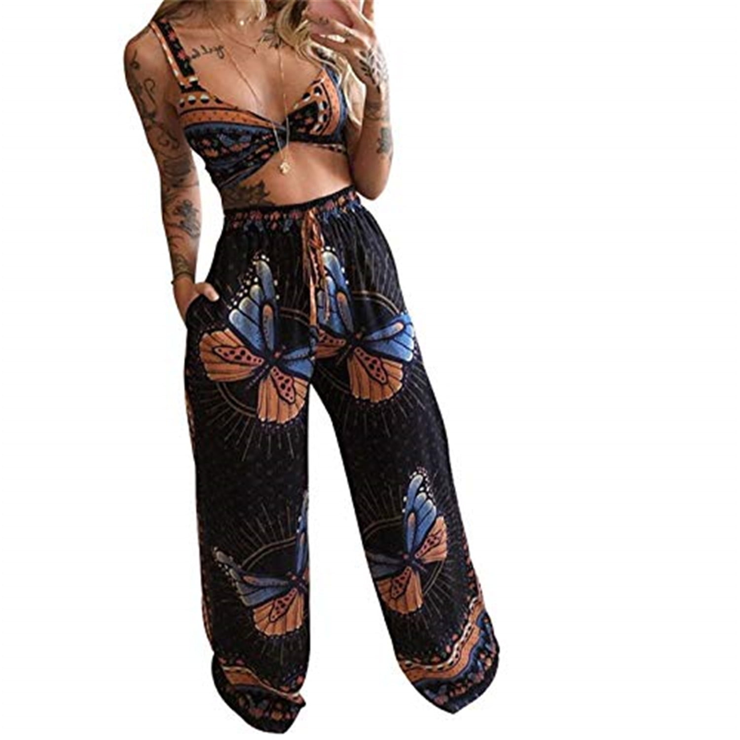 Women Boho Summer Outfits Print Sexy 