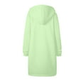 thumbnail image 4 of Lovskoo Winter Coats for Women 2023 Trendy Zip Up Hoodies Solid Color Thick and Fleece Fall Oversized Sweatshirts Casual Long Sleeve Pocket Hooded Long Outerwear Green, 4 of 5