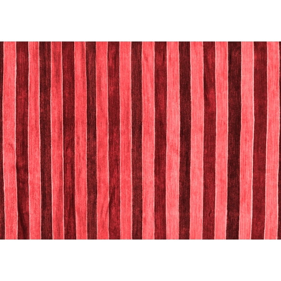 Ahgly Company Indoor Rectangle Abstract Red Modern Area Rugs, 5' x 7'
