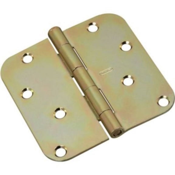 SPB512R5/8 4" x 4" 5/8R Hinge 1/pk - Brass Tone