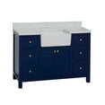 thumbnail image 2 of Yorkshire 48" Farmhouse Bathroom Vanity with Royal Blue Cabinet and Engineered Marble Top, 2 of 6