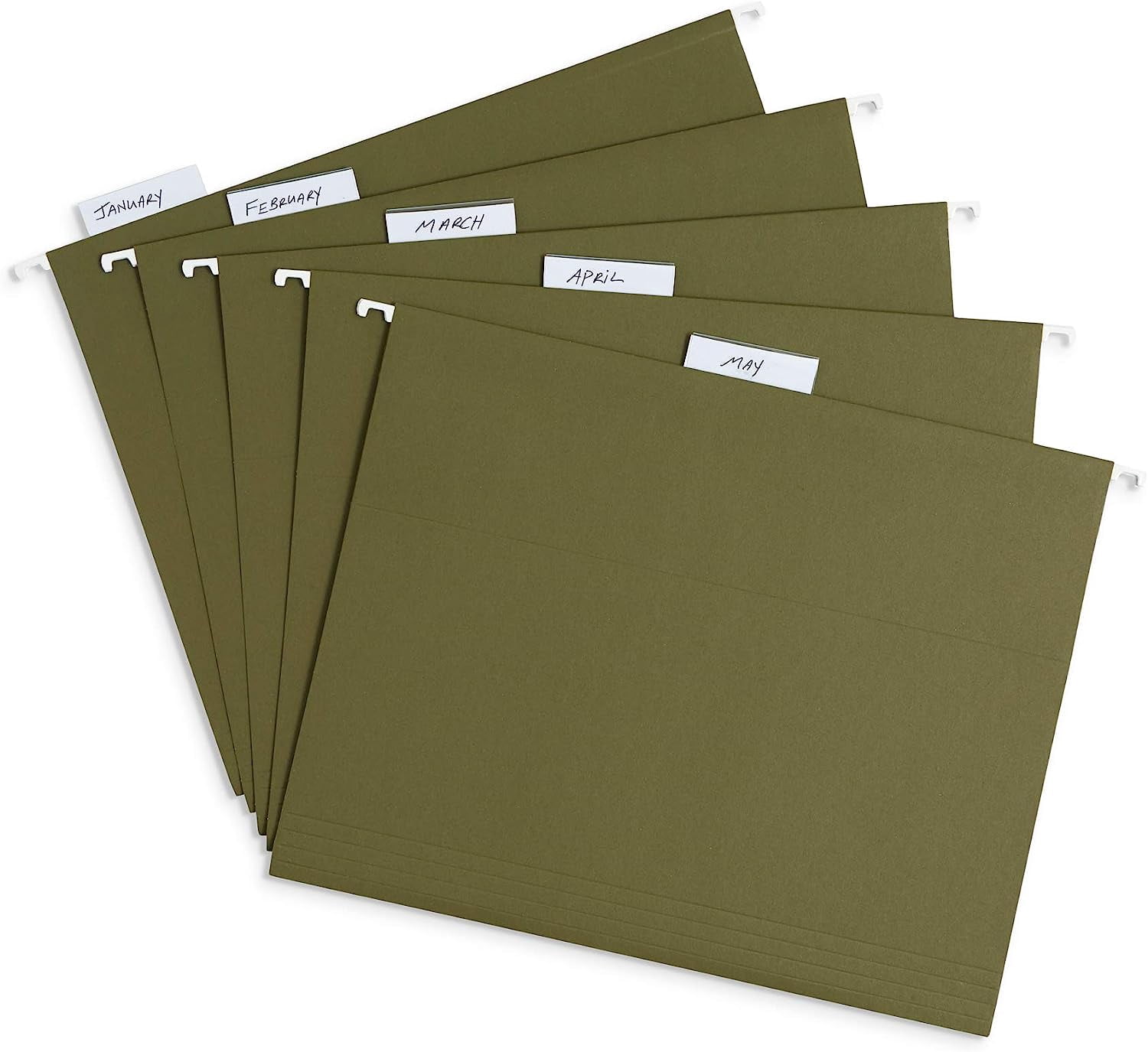 Hanging File Folders, 75 Pack, Reinforced Hanging Folders Letter Size, Standard File Folders for Filing Cabinet, Hanging File Organizer, Green