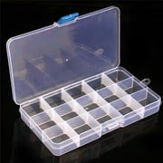 Plastic 5/10/15/24 Compartments Fishing Lure Bait Hook Tackle Storage Box Case Container 15 Compartments