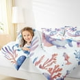 thumbnail image 5 of Manfei Girly Blue Axolotl Full Size Comforter Sets for Kids, Kawaii Seashell Sealife Bedding Comforter Set, Ocean Animal Reversible Bedding Sets, Microfiber Bedroom Decor, 3pcs, 5 of 9