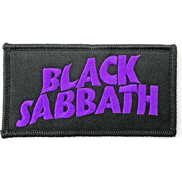Black Sabbath - Parches Termoadhesivos Diseño Lodotipo Ondulado (Negro, Morado)