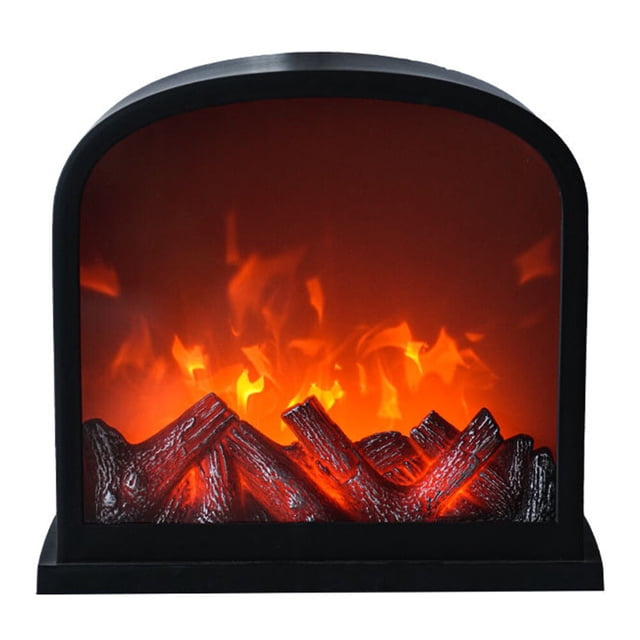 1 Set Fireplace Lamp Winter Bedroom Holidays Party Home Decorative Light