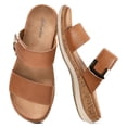 thumbnail image 4 of Littleplum Women's Arch Support Sandals Wide Leather Strap Casual Summer Beach Sandals for Women,Brown,Size 6, 4 of 11