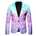 thumbnail image 4 of LRen Men's Sequin Blazer One Button Tuxedo Suit Jacket Party Festival Wedding Prom ,S,A4-Pink, 4 of 5