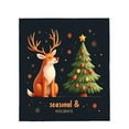 thumbnail image 4 of Cozy Flannel Blanket with Festive Reindeer & Christmas Tree Design - Soft Warm Perfect for Sofa Travel Bed & Chair, 4 of 7
