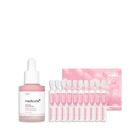 Medicube Intensive Moisture & Skin Plumping Set – Salmon DNA PDRN Pink Peptide Serum   One-Day Pink Drop Ampoule – Hydrating & Radiance Boosting Korean Skincare Duo