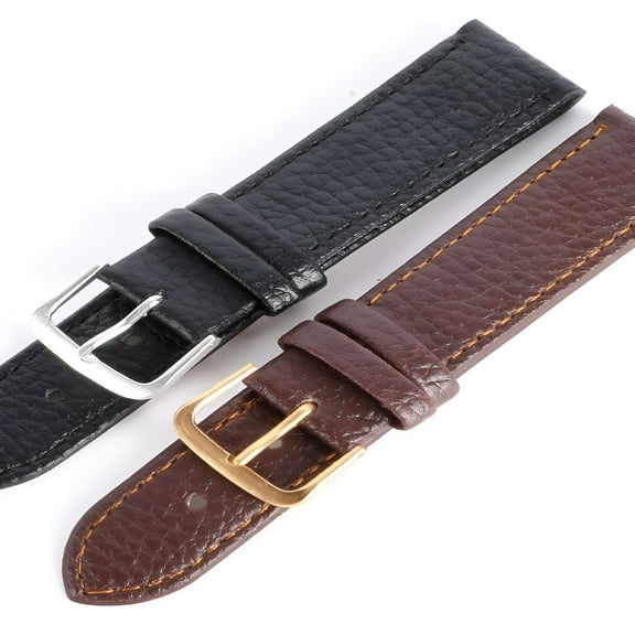 DESIGNICE Soft Leather Wrist Watch Band Strap Replacement Black/Coffee 12-22mm
