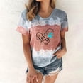 thumbnail image 2 of Mujeres Casual Cuello Redondo Manga Corta Estampado Jersey Blusa Camiseta Tops Sueltos OAVQHLG3B Store  lin121212, 2 of 4