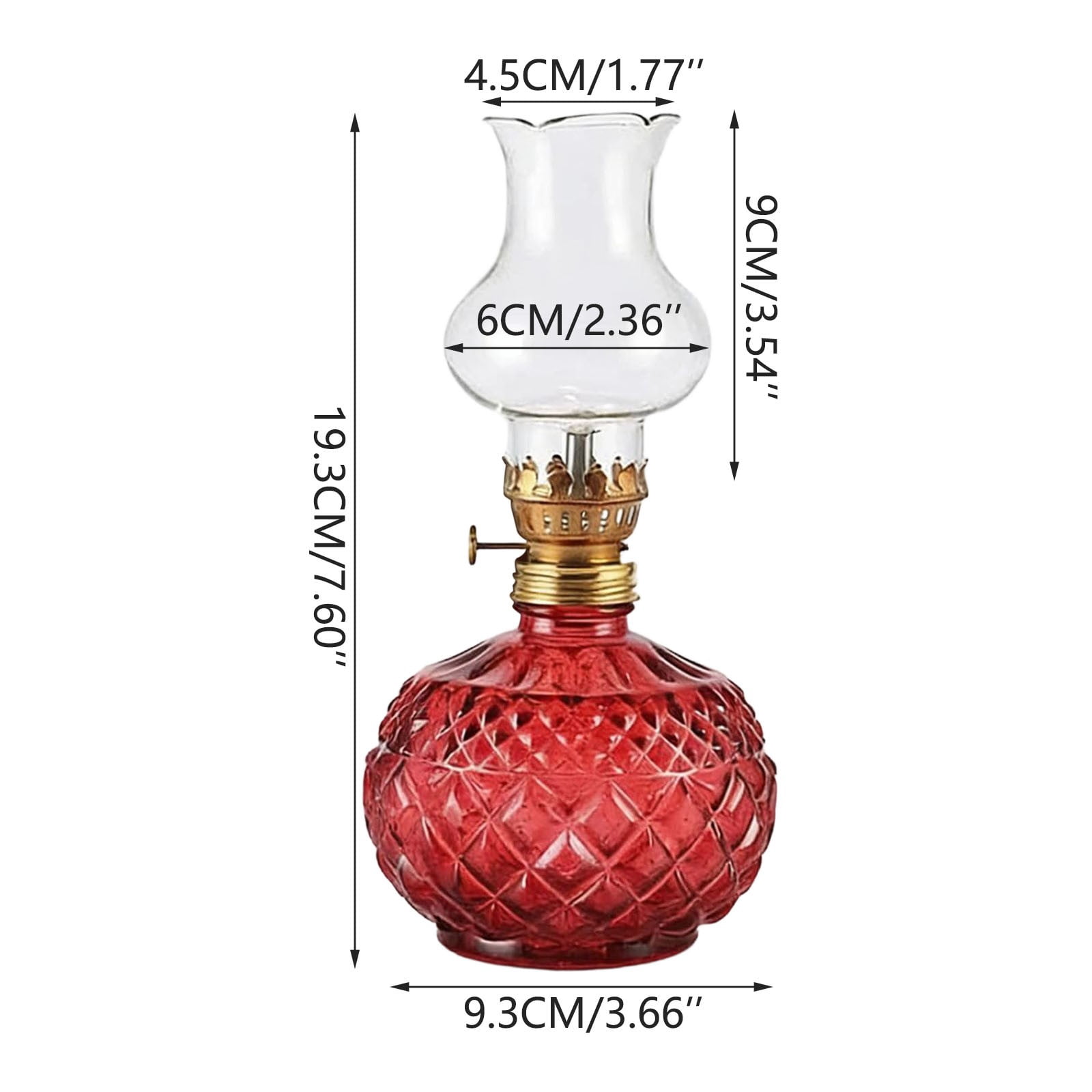 Vintage Style Oil Lamp with Glass Candle Holder, Vintage Glass Kerosene Lamp Lantern, Retro Glass Clear Kerosene Lamp Lantern, Clear Hurricane Oil Lamps for Table Centerpiece, Wedding Decor