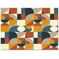 thumbnail image 2 of Area Rug 4'x6' Mid Century Orange Brown Beige Blue Abstract Retro Geometric Modern Washable Area Rugs Non Shedding Floor Carpet Rubber Backing Non-Slip Indoor Mats for Living Room Bedroom Kitchen, 2 of 8