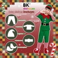 thumbnail image 3 of Disfraz Duende De Navidad Niños Infantil Duendecillo Elfo Ayudante Santa Claus De Tela Festival Navideño Bk Disfraces Talla Extra Chica, 3 of 5