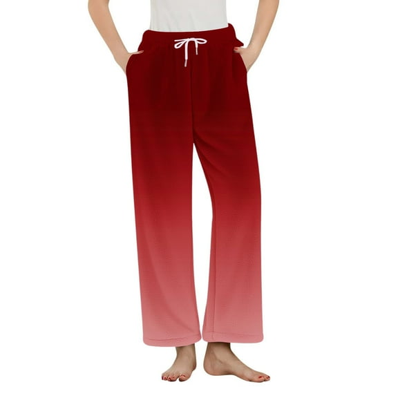 LIaqionyy Women's Flannel Pajama Pants Elastic Waist Fleece Loungewear Winter Warm Pjs Pant with Pocket