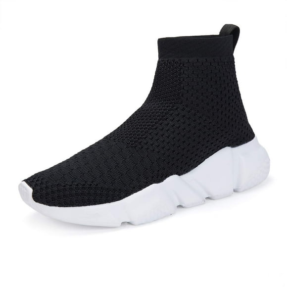 Casbeam Boys and Girls Breathable Lightweight Fashion Casual Sports Walking Shoes Running Sneakers 054 High Top Black 33