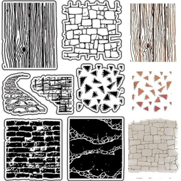Brick Wall Clear Stamps Vintage Wood Grain Crack Rubber Stamps Reusable Background Postmark Transparent Silicone Stamp Seals for Journaling Card Making Decor DIY Scrapbooking Supplies Frame