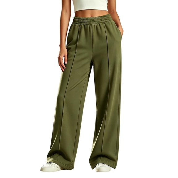 Girls Wide Leg Sweatpants, Casual Loose Fit Lounge Pants with Elastic Waist for School 5-16 Years