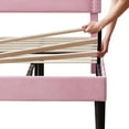 thumbnail image 6 of Taomika, Queen Size Tufted Nailhead Upholstered Platform Bed Frame with Adjustable Headboard-Pink, 6 of 8