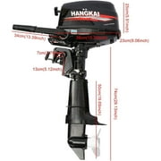 HANGKAI 6.5 HP 4 Stroke Boat Motor Outboard Motor Marine Fishing Boat Engine Water Cooling Tiller Control 123CC