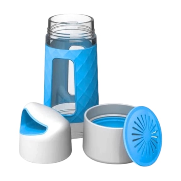 Fruit Infuser Water Bottle by Fruition - Instant Infusion Basket for Fruit and Tea - Durable, Leak Proof, 20oz Capacity, BPA Free - Blue