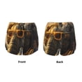 thumbnail image 3 of Susaid Cool Sunglasses Elephant Art Print Women's High Waisted Running Shorts Quick Dry Athletic Gym Track Workout Shorts Zip Pocket-XX-Large, 3 of 7