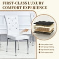 thumbnail image 6 of TesNus Modern Glam Dining Chairs Set of 2, White Faux Leather with Crystal-Tufted High Back, Croc Texture, Chrome Metal Legs, Wipe-Clean, Wobble-Free When Leveled, Easy Assembly, 6 of 9