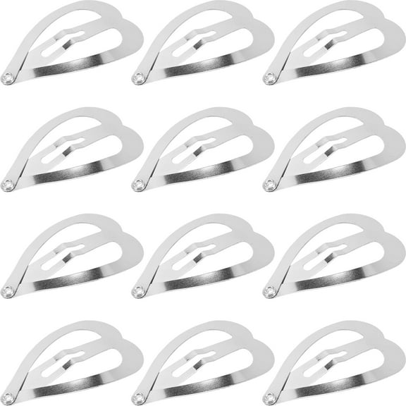 FRCOLOR  100 Pcs DIY Love Bb Clip Hair Gems Heart Clips for Barrettes Toppers Girl Silver