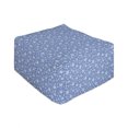 thumbnail image 1 of Flowers Rectangle Pouf, Illustration of Blossom Petal Motif Spring Growth Season Gardening Meadow Theme, Under Desk Foot Stool for Living Room Office Ottoman with Cover, 25", Azure Blue, by Ambesonne, 1 of 4