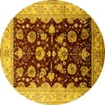 thumbnail image 1 of Ahgly Company Indoor Round Oriental Yellow Industrial Area Rugs, 6' Round, 1 of 4
