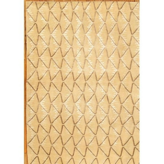 Pasargad Home PPC-3 4X6 Pasargad Home Modern Collection Hand-Knotted Silk & Wool Beige Area Rug- 3'11' X 5' 9'