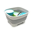 thumbnail image 4 of SAMMART 9.1L (2.4Gallon) Collapsible Dishpan with Draining Plug - Foldable Washing Basin - Portable Dish Washing Tub - Space Saving Kitchen Storage Tray (1 Grey), 4 of 5
