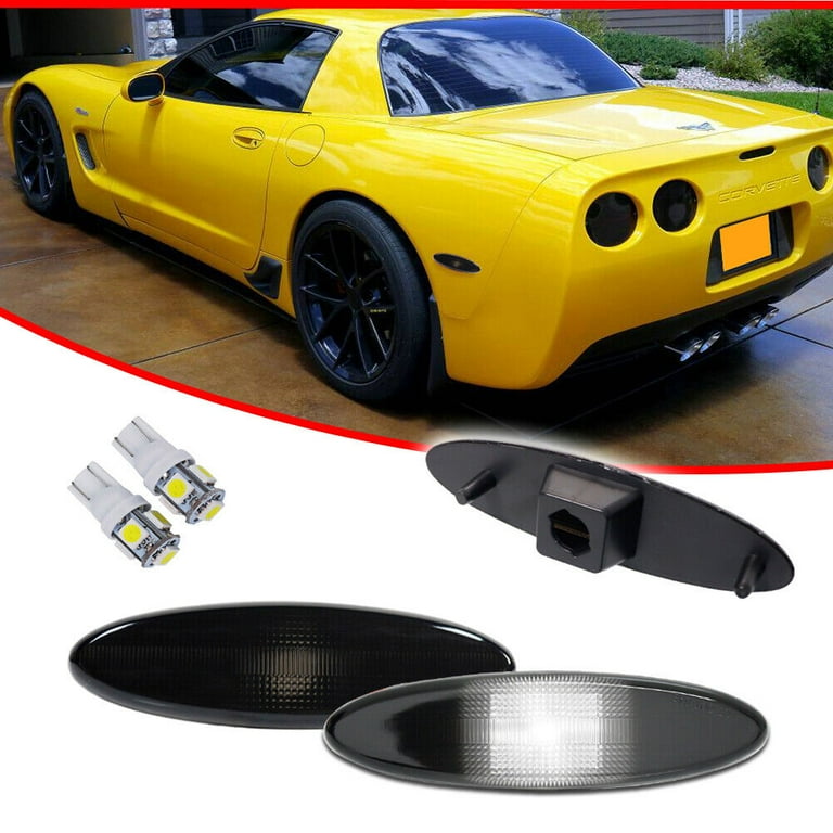 GTINTHEBOX Smoked White LED Front Side Marker Light For Chevrolet